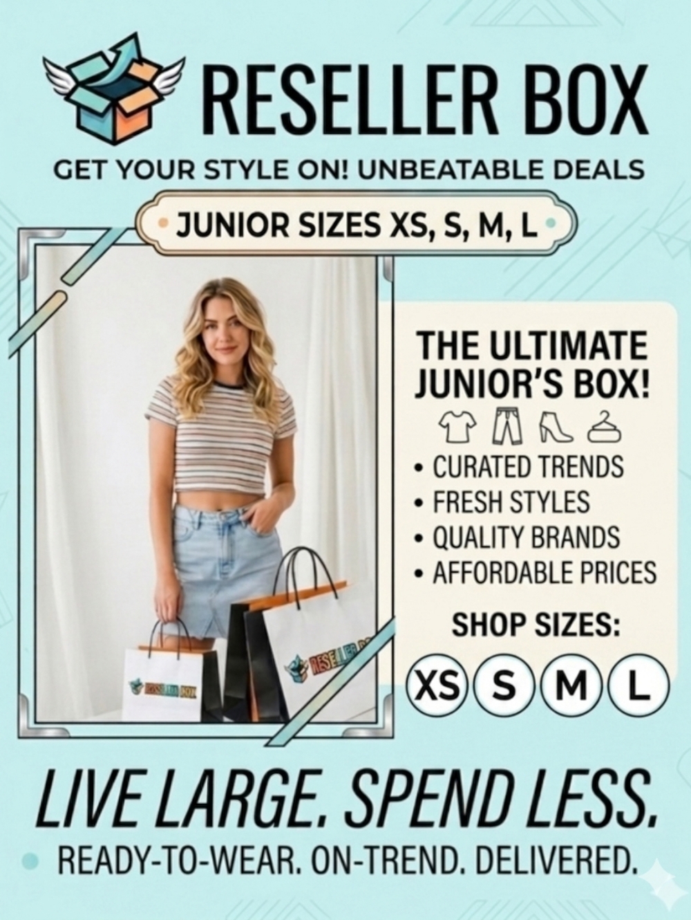 Box #1 Medium Curated Box Junior Sizes EUC Reseller Box Or Keep To Sell Or Wear